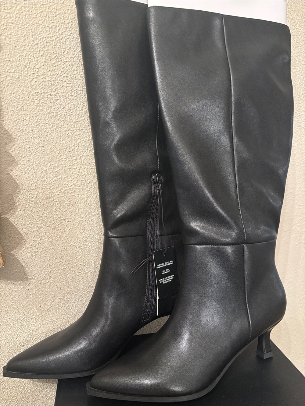 Madden NYC Women’s Black Mid-Knee Pointed Toe Dress Boots